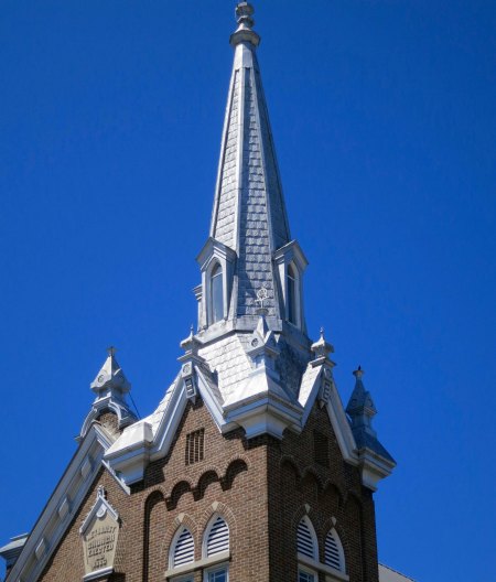 Steeple of Methodist Church found in McMinnville, Tennessee.