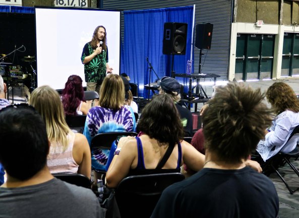 Pioneer Pete was one of a number of people who made presentations at the Cannabis Fair on the various aspects of marijuana farming.