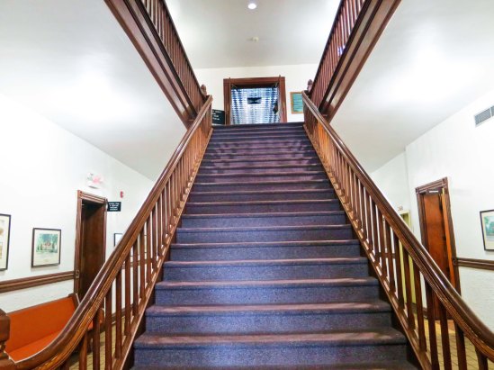 The stairway up to the courtroom where the Scopes Trial took place in Dayton, Tennessee in 1925.
