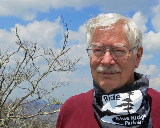 Peggy insisted on buying me a neckerchief at the Visitor's Center, which featured biking the Parkway.