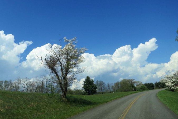 Dramatic clouds along the Parkway added to the scenery.