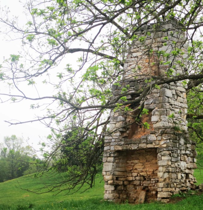 This old fireplace was all that remained of an earlier Shenandoah Valley home.