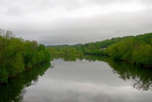Reflection shot of the James River as see from the Blue Ridge Parkway bridge.
