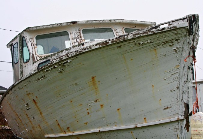 Appropriate to Victoria's seagoing past, we found and admired this retired fishing boat.