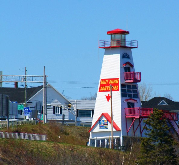 This one time lighthouse at St. Simeon had become a souvenir shop and ticket booth.