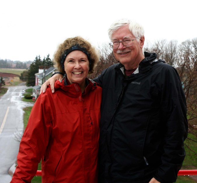 Peggy and I standing on the lighthouse look out.