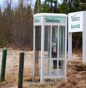 An SOS phone booth along Route 167 in Northern Quebec.