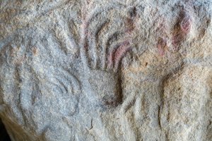 Petroglyph from Sleeping Buffalo Rock along Highway 2 in Montana.