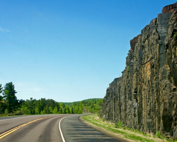 A view of Minnesota Highway 61, a great road for bicycling.