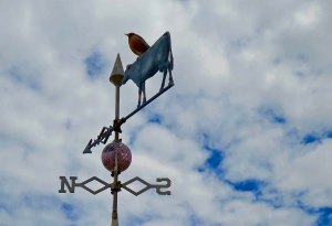 Cow weathervane found at museum in Culbertson, Montana.