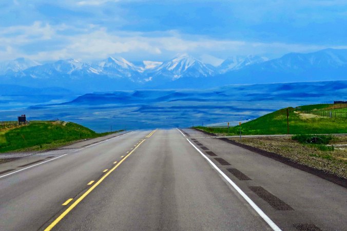 The Rocky Mountains viewed from Highway 191 in Montana.