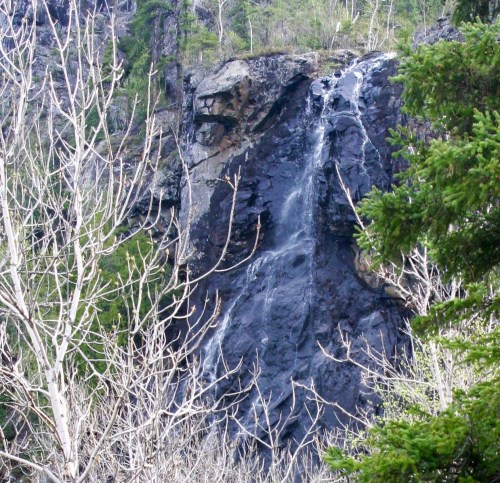 And its small waterfall.