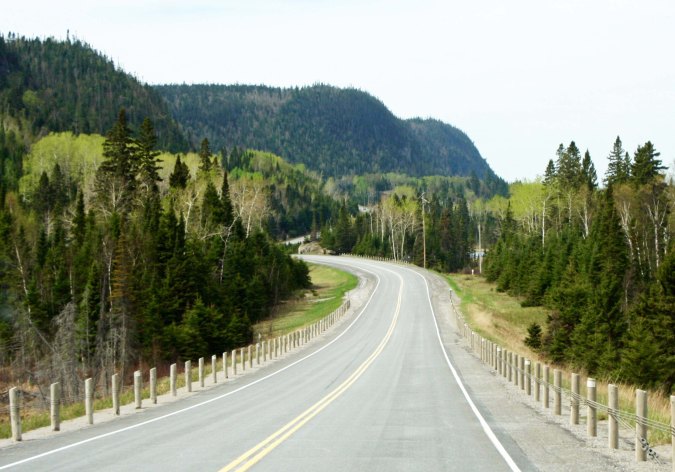 As I approached Thunder Bay, Mountains provided both beauty and a more challenging ride.