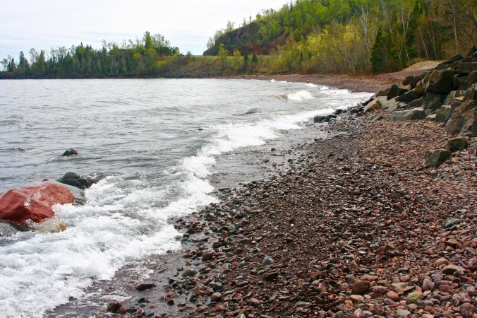 A beach on the North Shore of Lake Superior.