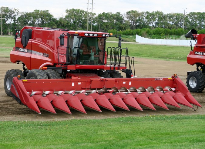 Large farming equipment could be found everywhere. 