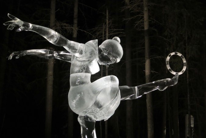 Our first adventure of the year was to journey off to Alaska where we joined our son Tony, his wife, Cammie and our three grandkids for at the World Ice Carving Championships in Fairbanks Alaska. This carving won first prize and served as the January photo for us.