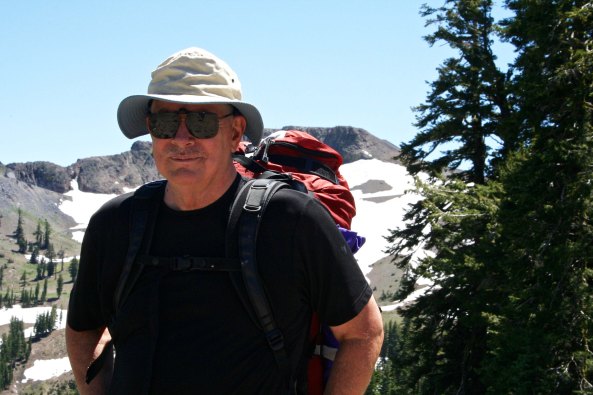 Curtis Mekemson hiking along the Pacific Crest Trail behind Squaw Valley.