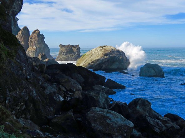 Waves breaking at Patrick State Park north of Eureka and Arcata, California.
