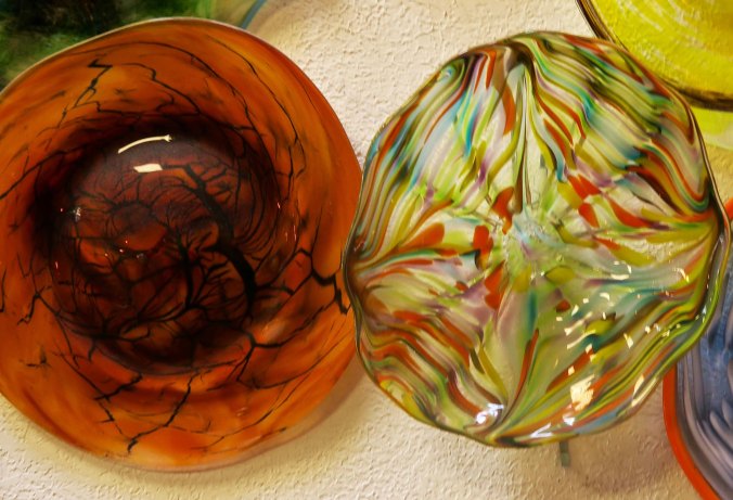 Two bowls from the Glass Forge of Grants Pass Oregon.