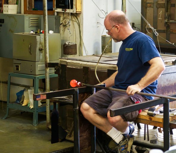 Furnaces for heating glass at Glass Forge in Grants Pass, Oregon.
