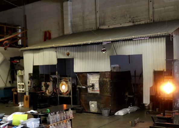 We were able to watch a vase being made. The furnaces used to melting the glass are over 2000 degrees F (1100 degrees C).