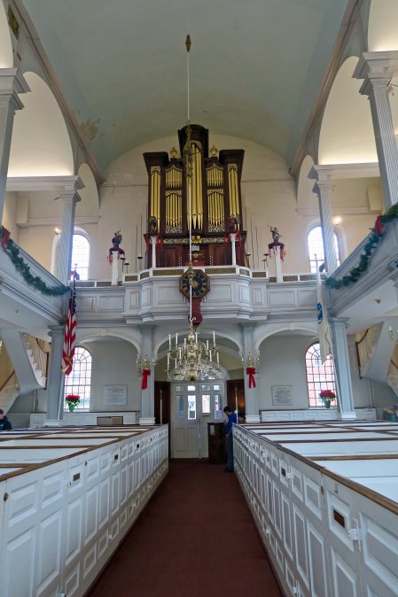Looking toward the back of the Old North Church. 
