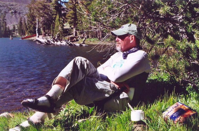 Here's Ken, enjoying a quiet moment. Peggy's sister, Jane, and I hired Ken to run our first 500 mile bike trek in 1977 and help out with programs. Prior to going to college, he had been a helicopter pilot in the Vietnam War. He, along with his wife Leslie, are also part of our extended family.