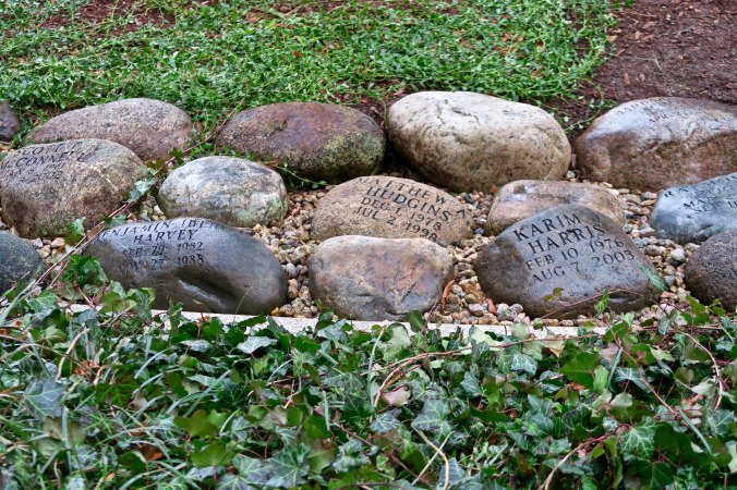 Peggy and I wondered what the significance of theses rocks were when we were on our walk. The we come on the plaque featured below.