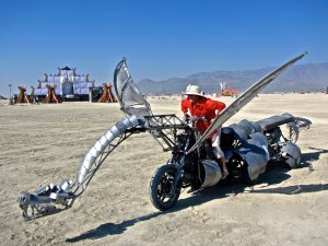 Lizard dragon mutant vehicle at Burning Man.