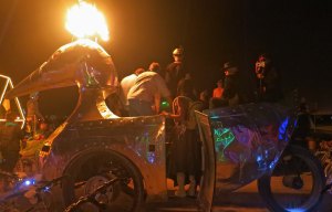 The flaming duck at Burning Man.
