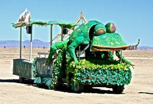 Frog mutant vehicle at Burning Man.