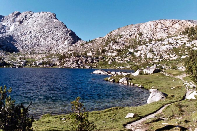 Continuing on with my theme of alpine Sierra lakes, trials like these that wander along the edge are a delight to hike.