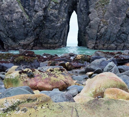 Split rock at Harris Beach State Park on the Oregon Coast.