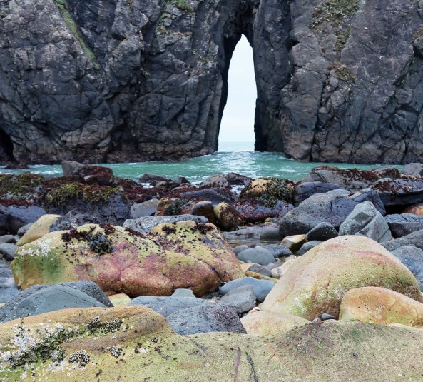 Split rock at Harris Beach State Park on the Oregon Coast.