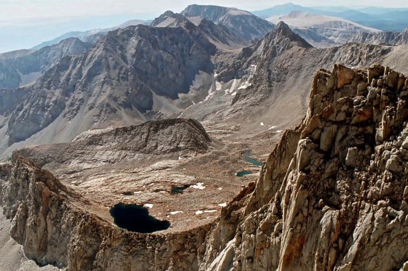 This photo looks north from Mt. Whitney into the heart of the High Sierras.