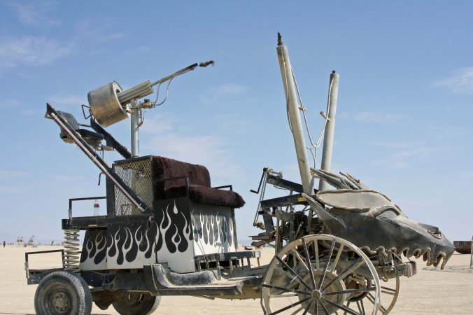 Burning Man mutant vehicle designed to shoot flames into the air.