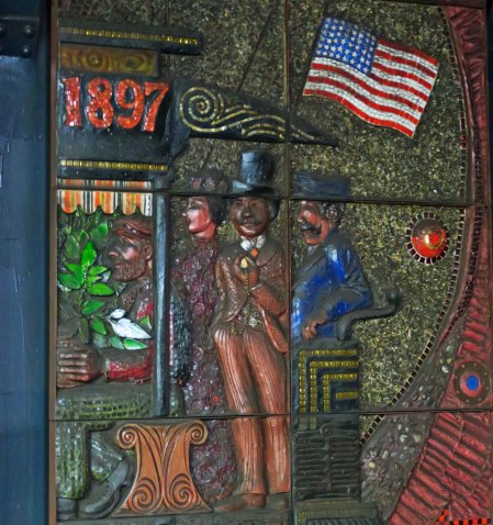 We didn't find Charlie but we did find this ceramic mosaic commemorating the opening of the line in 1897.