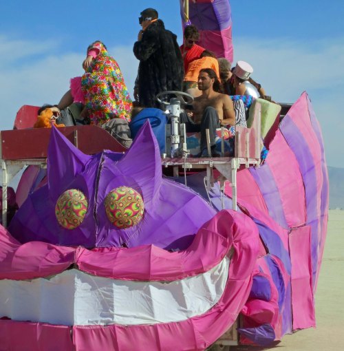 Cheshire Cat mutant vehicle at Burning Man.