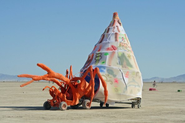 Crab with shell mutant vehicle at Burning Man.