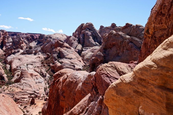 Rocks along trail leading around White Domes at Valley of Fire State Park in southern Nevada.