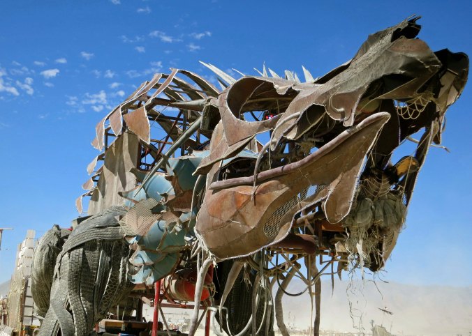 Scary dragon mutant vehicle at Burning Man.