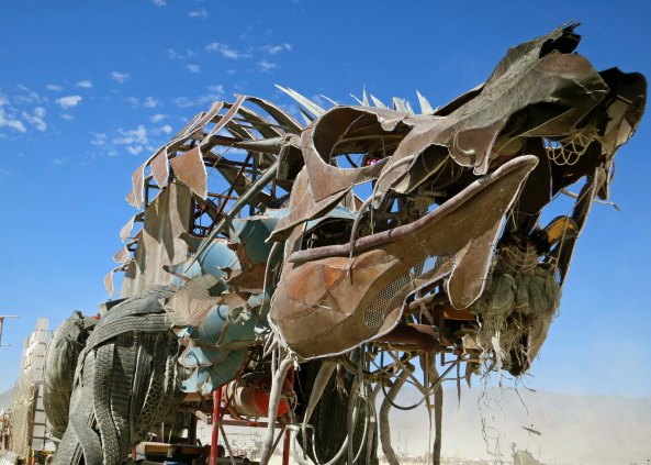 Scary dragon mutant vehicle at Burning Man.