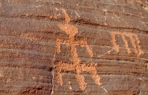 Petroglyph found near Atlatl Rock in Valley of Fire State Park.