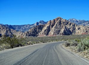 Road through Red Rock Canyon National Conservation Area in southern Nevada.