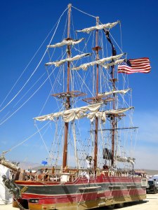 Sailing ship mutant vehicle at Burning Man.