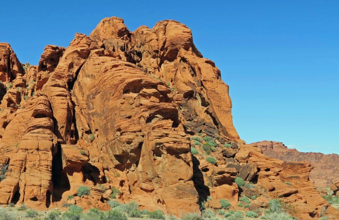 Faces in rocks at Valley of Fire State Park.
