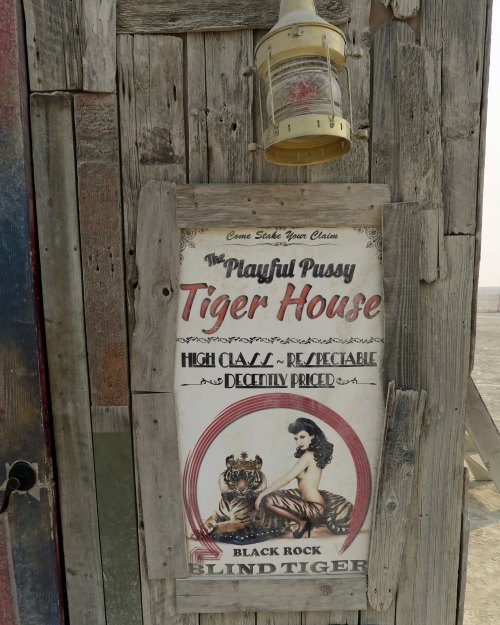 Playful Pussy Tiger House sign at Burning Man 2017