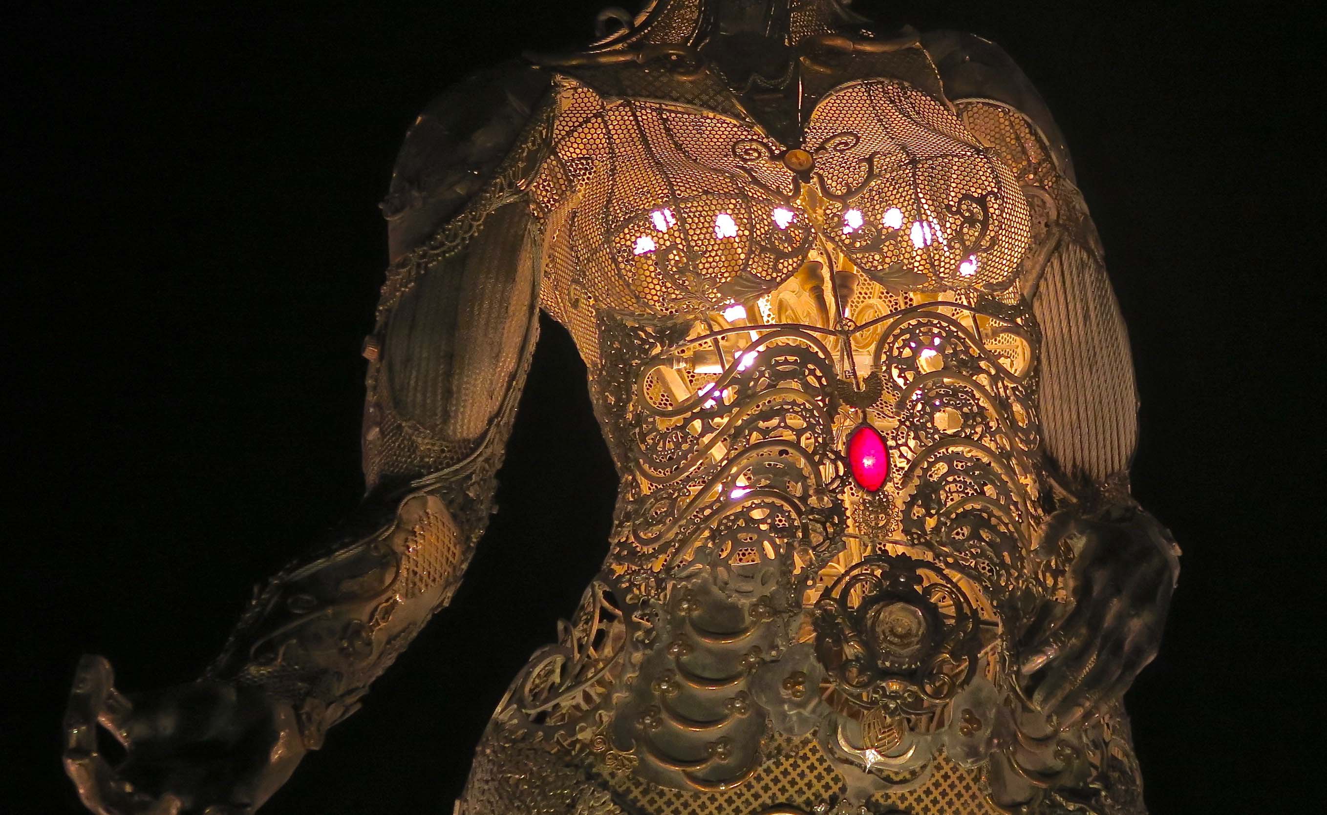 Tara mechani at night, Burning Man 2017