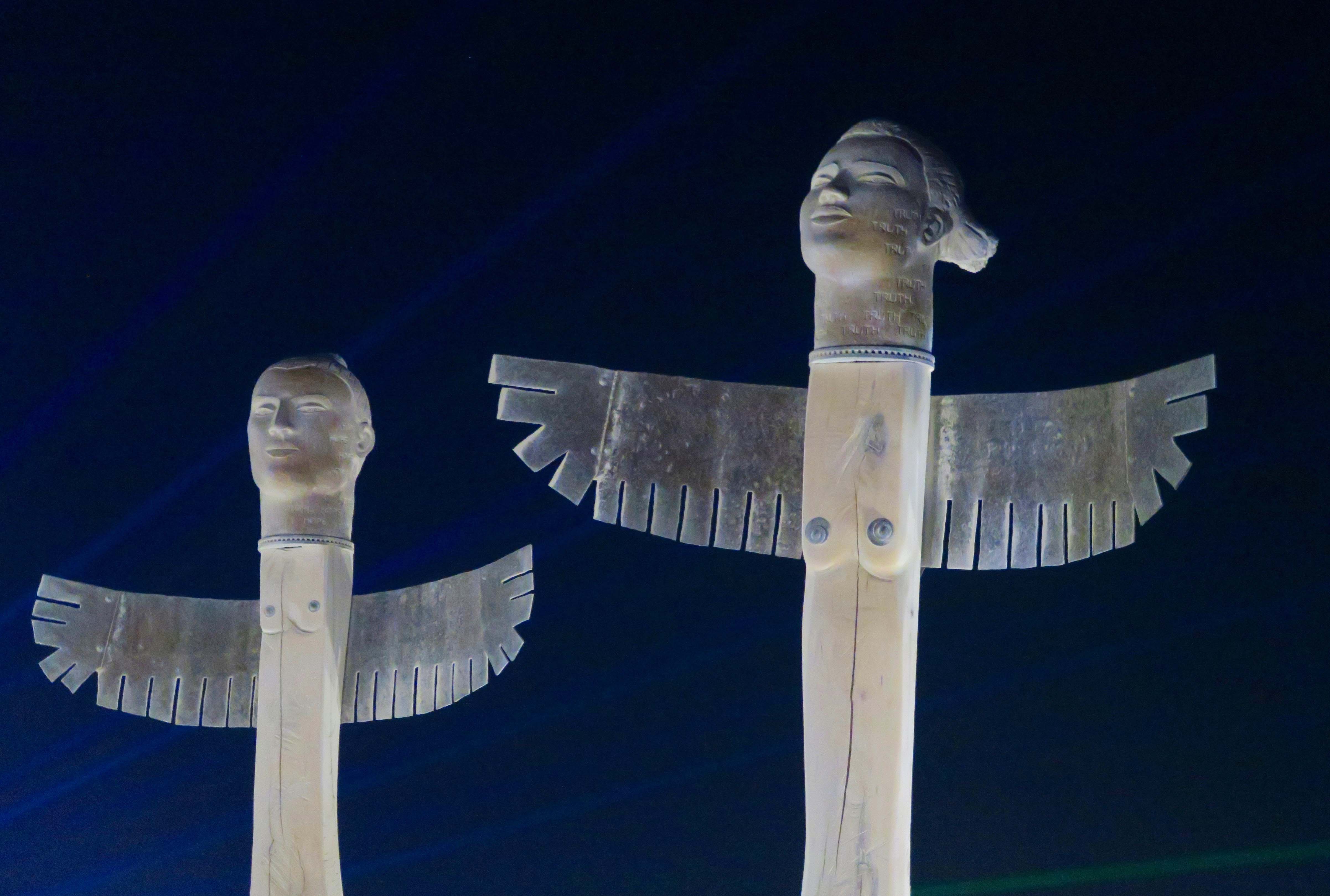 Thunderbirds at night, Burning Man 2017