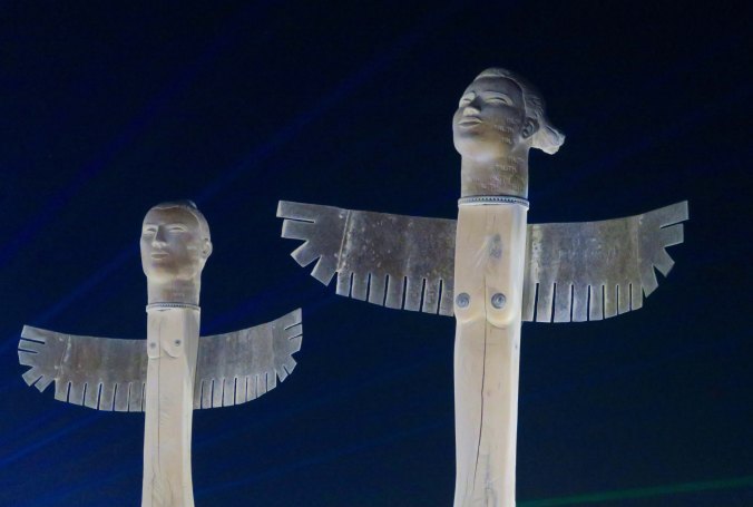 Thunderbirds at night, Burning Man 2017